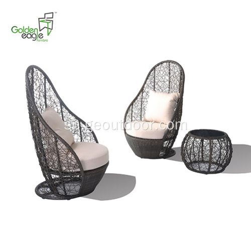 3pcs yemazuva ano inotaridzika PE rattan aluminium sofa